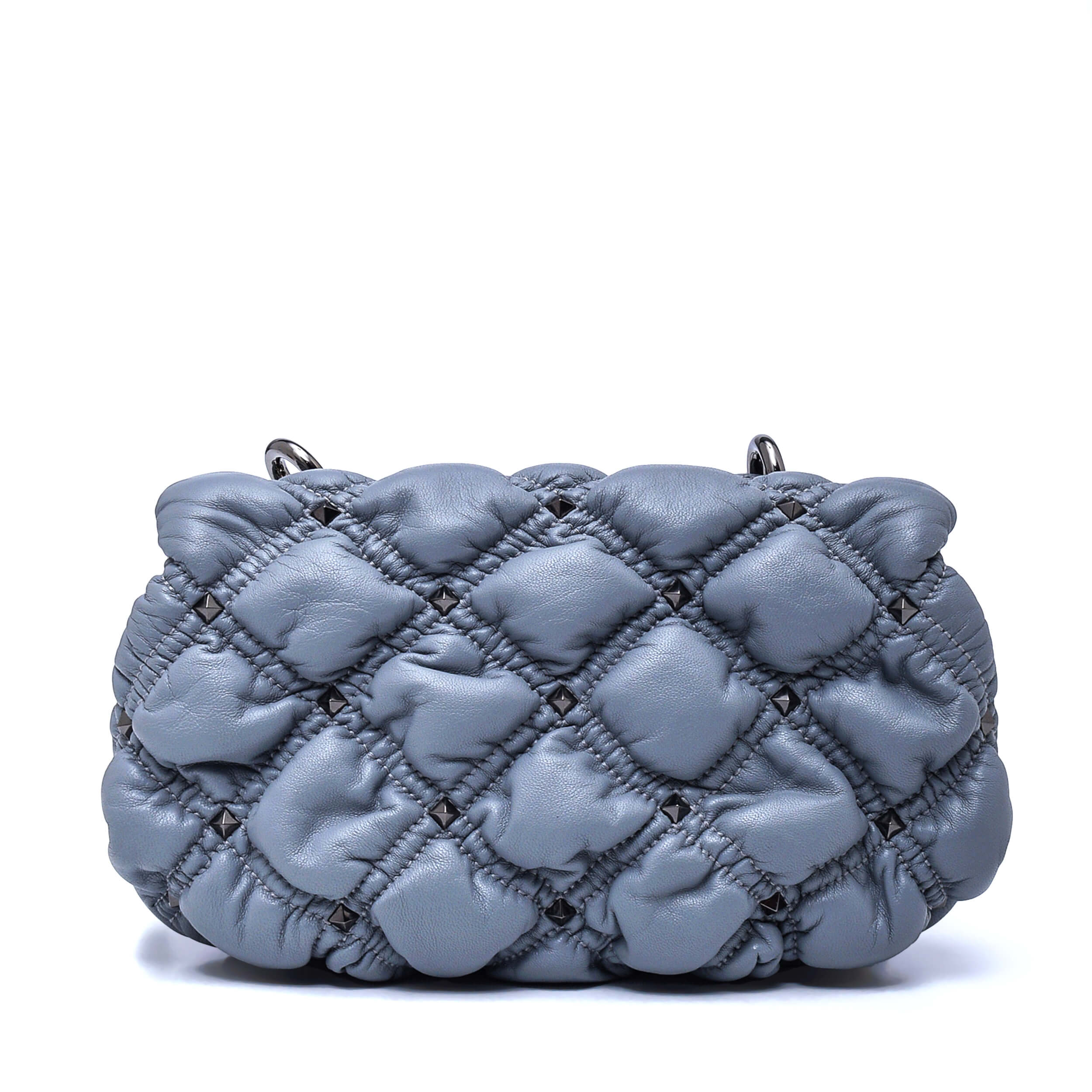 Valentino - Grey Spikeme Leather Studded Small Shoulder Bag